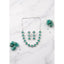 Generic Women's Brass Silver Plated Necklace set (Green)