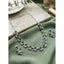 Generic Women's Brass Silver Plated Necklace set (Green)