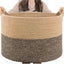 Generic Cotton Pack Of_1 16x14 Inch Storage Basket For Clothes With Out Lid (Beige-Beige-Black)