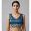 Generic Women's Silk Embroidered Sweetheart Neck Sleeveless Readymade Padded Blouse (Blue, Size 38)