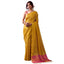 Generic Women's Tissue Silk Solid Saree With Unstitched Blouse 5.5Mtr (Yellow)