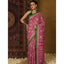 Generic Women's Crepe Printed Saree With Unstitched Blouse 5.5Mtr (Pink)