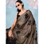 Generic Women's Viscose Silk Embroidered Saree With Unstitched Blouse 5.5Mtr (Beige)