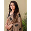 Generic Women's Viscose Silk Embroidered Saree With Unstitched Blouse 5.5Mtr (Brown)