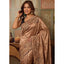 Generic Women's Viscose Silk Embroidered Saree With Unstitched Blouse 5.5Mtr (Brown)