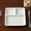 Durable plastic 3-compartment dinner plate for portion-controlled meals