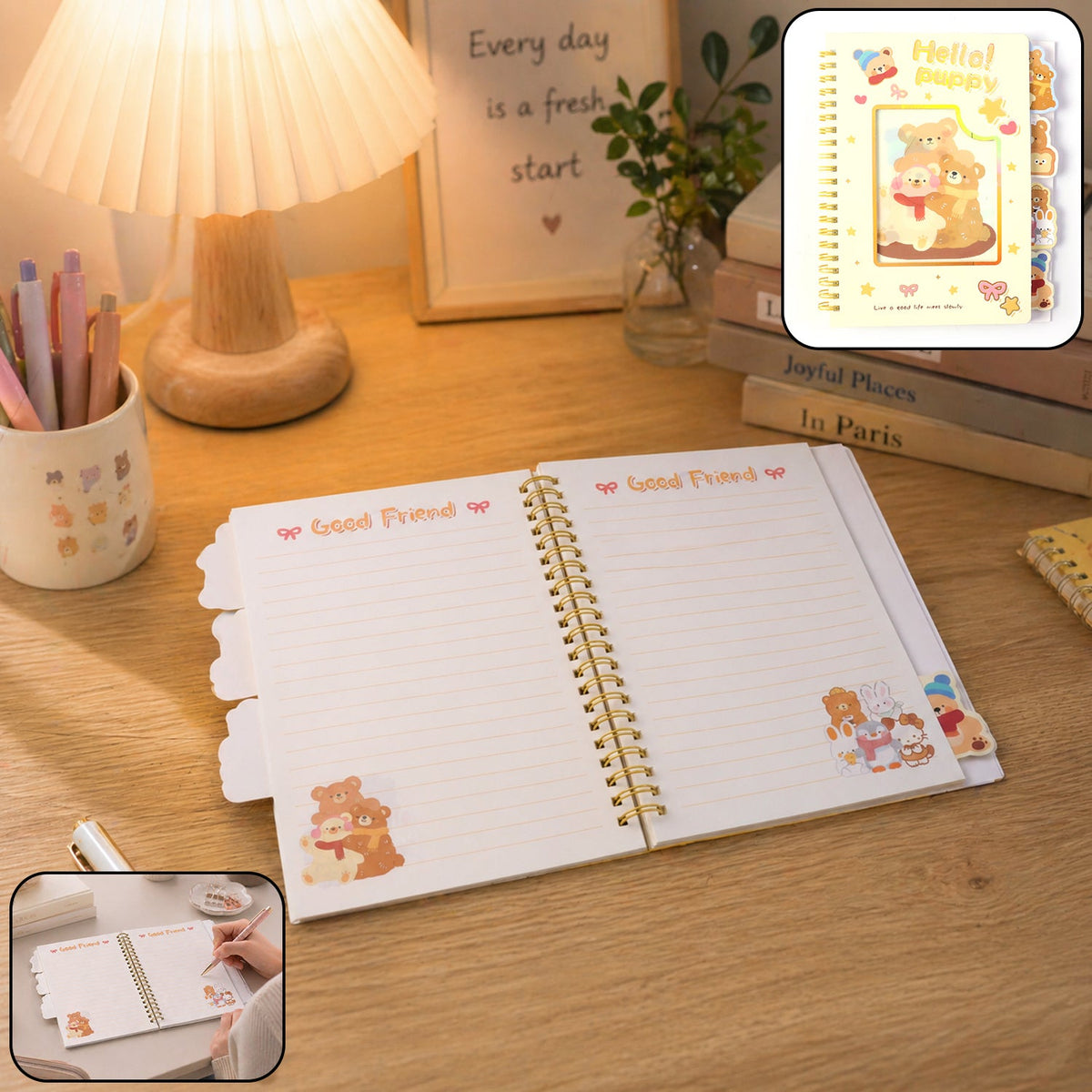 Colorful cartoon printed spiral diary notebook for kids Main image