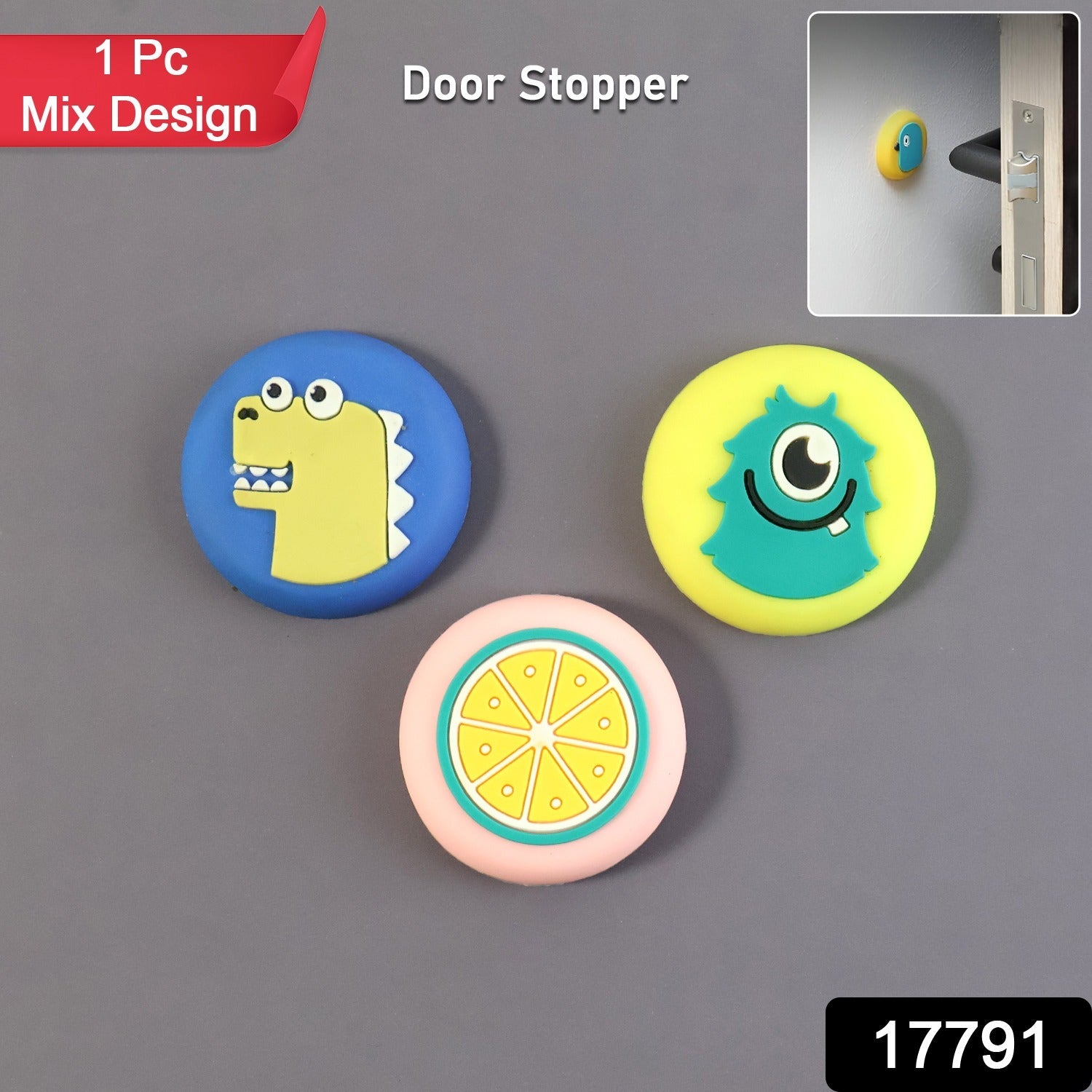 Cartoon & Fruit Wall Door Stopper – Soft Cushioned Bumper Secondary image