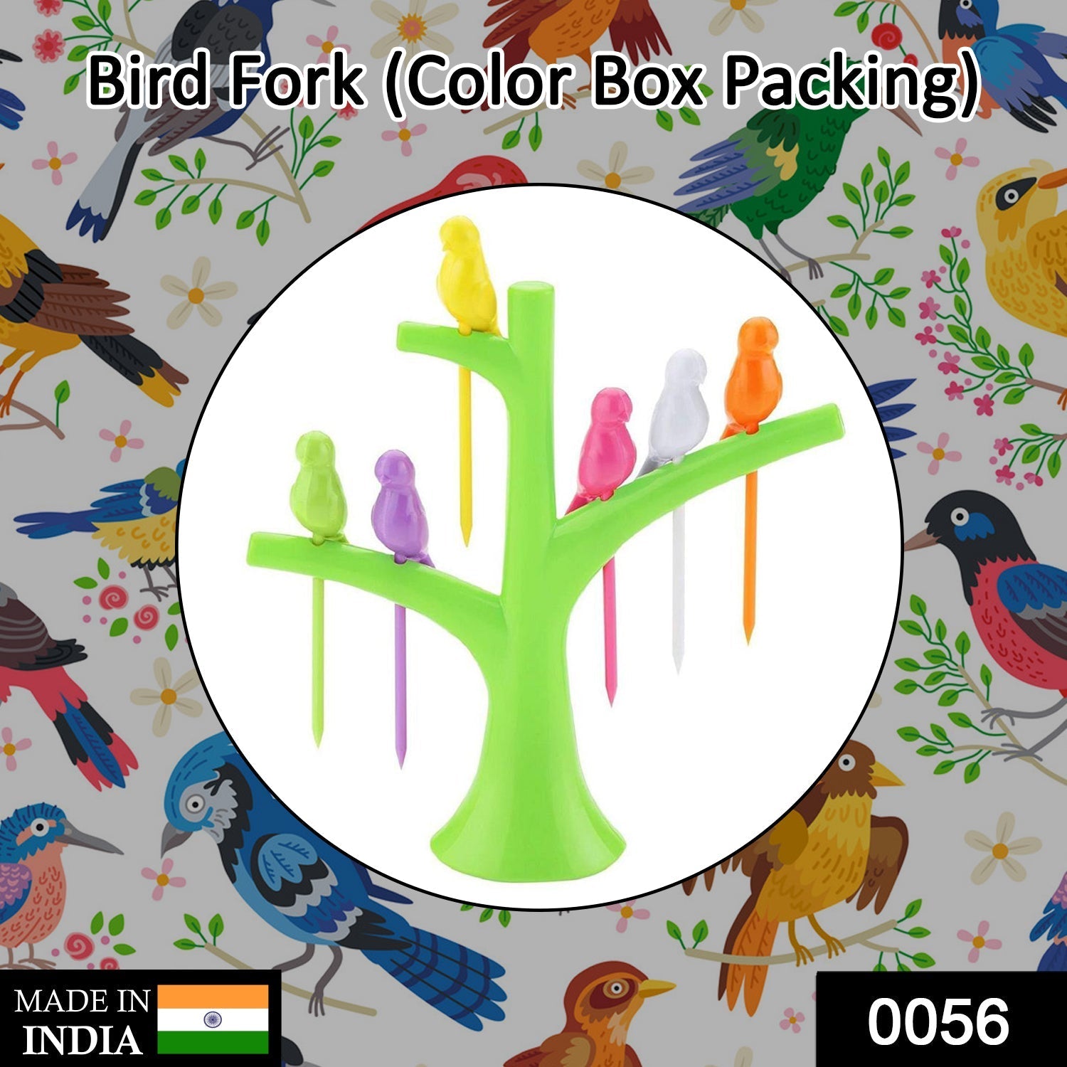 Bird Fruit Forks with Tree Holder – Cute Kids Table Decor | Secondary image