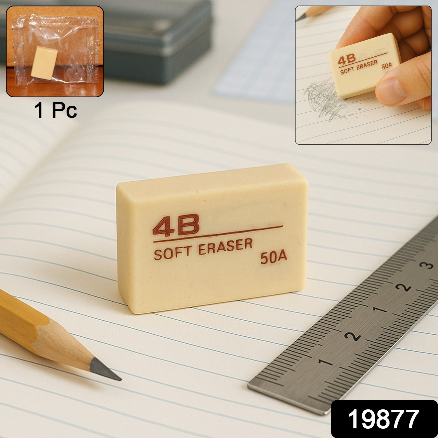4B Soft Eraser – Dust-Free, Smudge-Less for Artists & Students Secondary image
