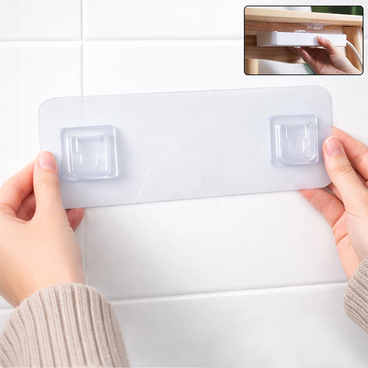 Wall mounted self-adhesive organizer for home Main image