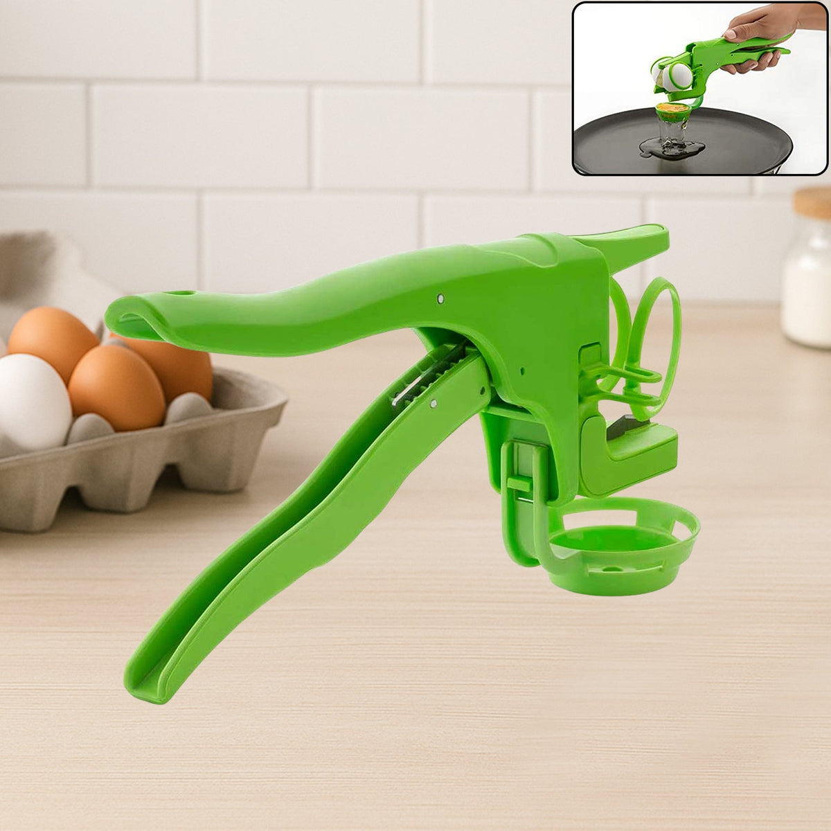 Indo Glow Egg Cracker with Separator in its vibrant packaging, ready for your kitchen. Main image