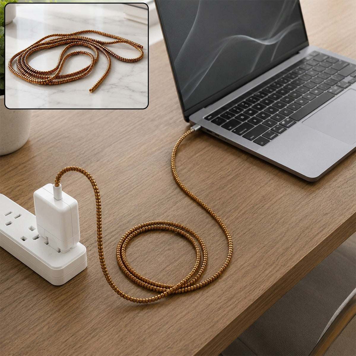 Spiral Cable Protector Sleeve for Laptop Charger Cable, Flexible Cord Saver (1 Pc) Main image