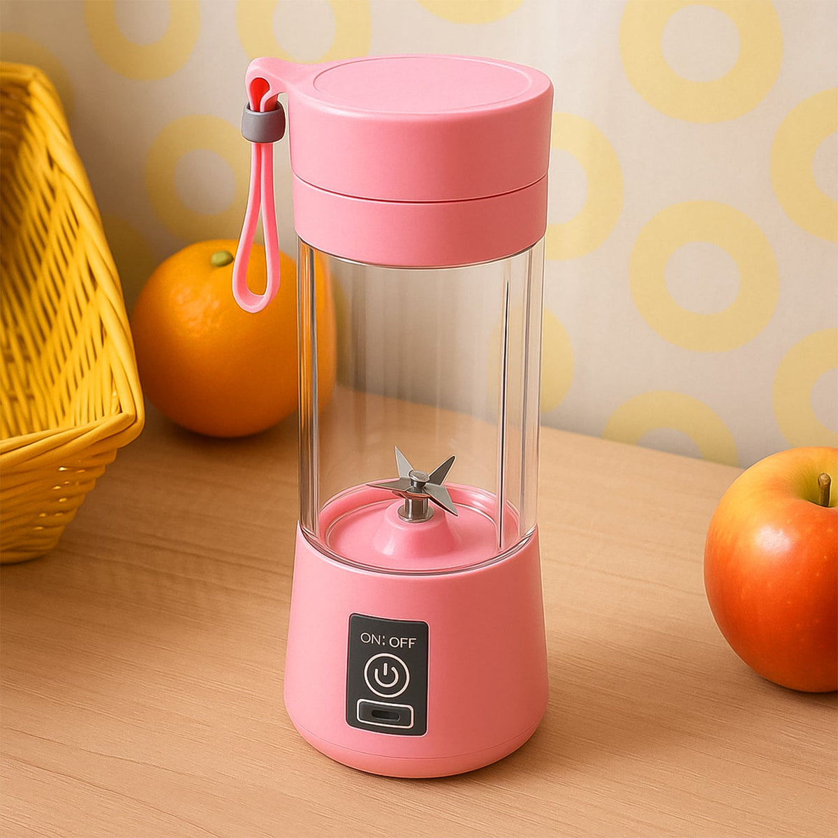 Chef’s Embrace Portable USB Electric Juicer with 6 blades, ideal for making fresh smoothies. Main image