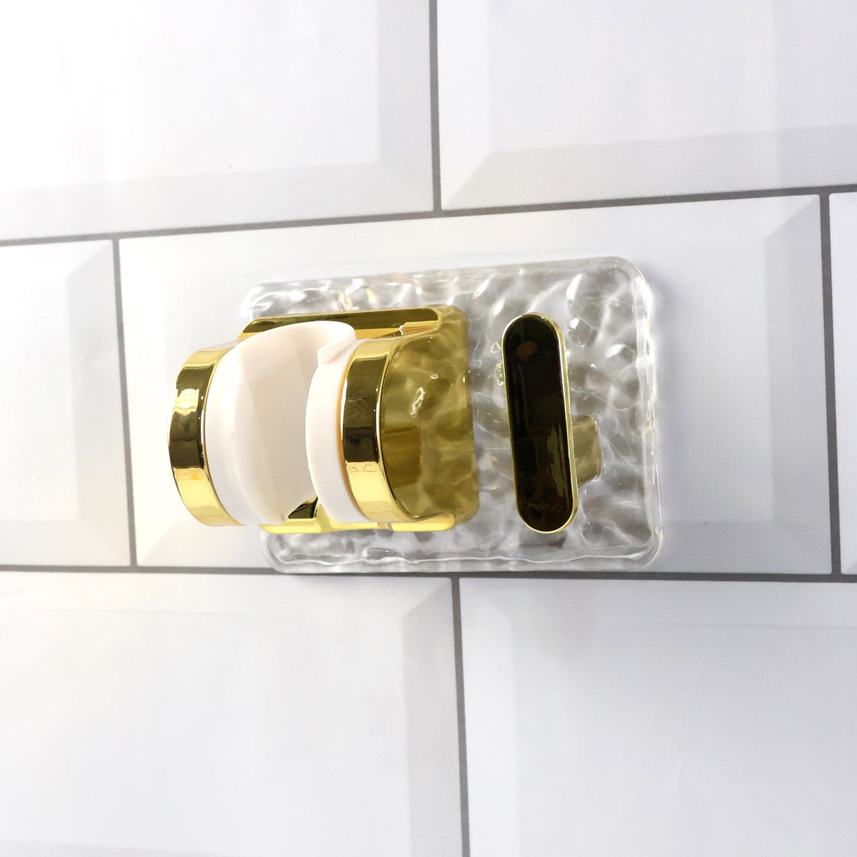Wall mounted broom and mop holder with strong grip clips for space saving cleaning tool organization Main image