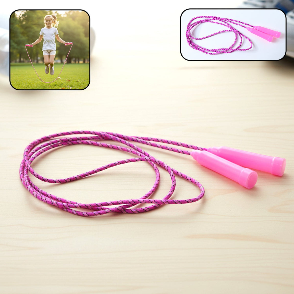 Fitness skipping rope with comfortable handle grips for kids and adults Main image