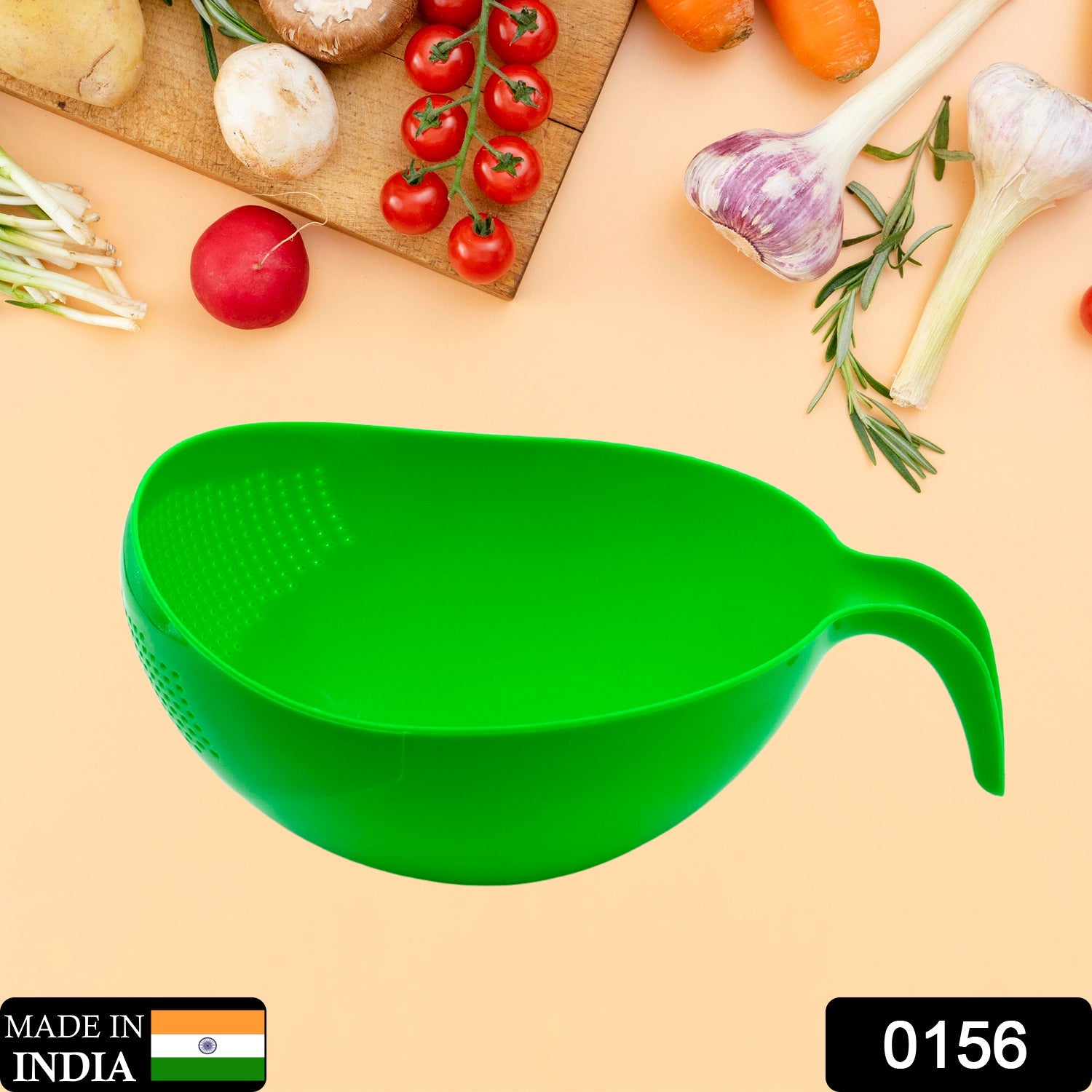 Rice Washing Bowl – Thick Drain Basket with Handle | Quickslice Secondary image