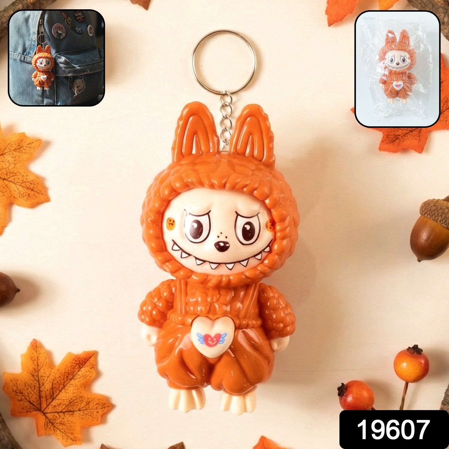 Face Changing Cartoon Keychain Toy – 3 Fun Expressions Secondary image