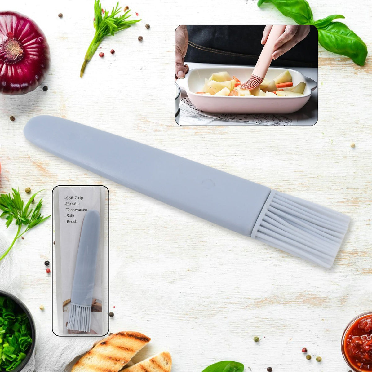 Premium silicone pastry brush with an ergonomic handle for comfortable grip. Main image