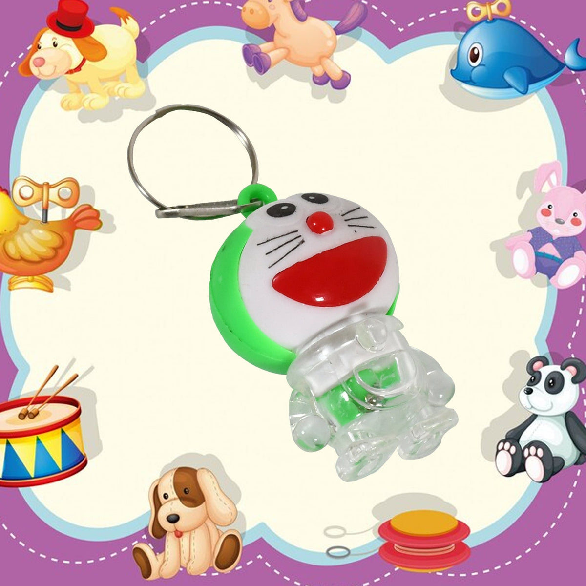 Doremon keychain with a vibrant two-colored lightning design. Main image