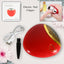 Person holding compact electric nail clipper and file suitable for safe nail trimming