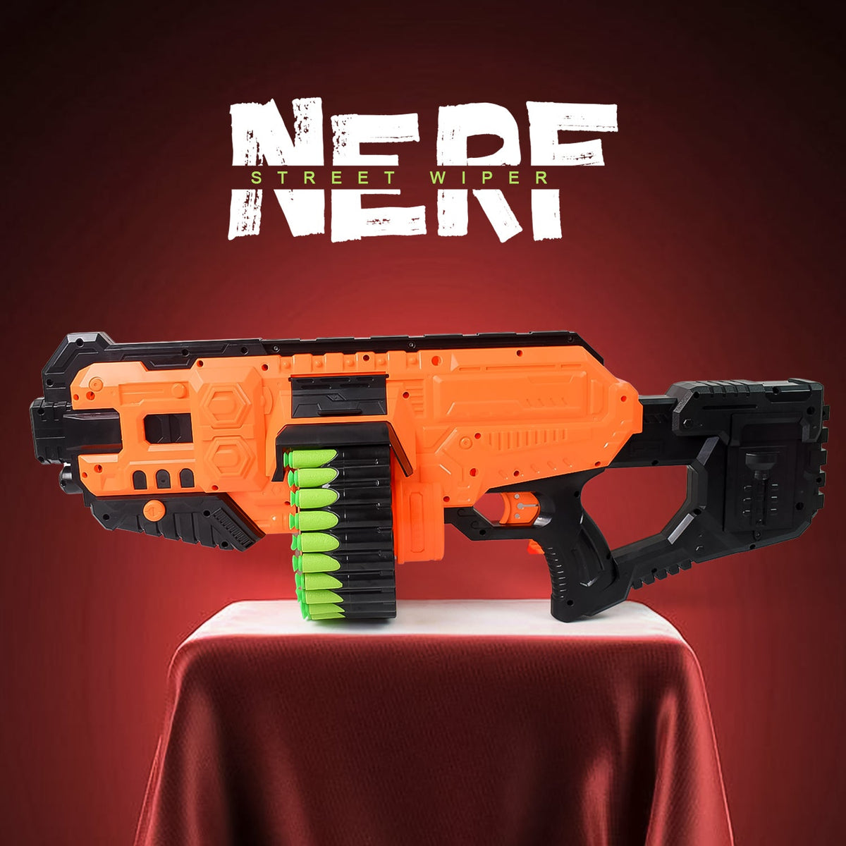 Front view of the Street Viper toy gun with soft bullets, ready for action. Main image
