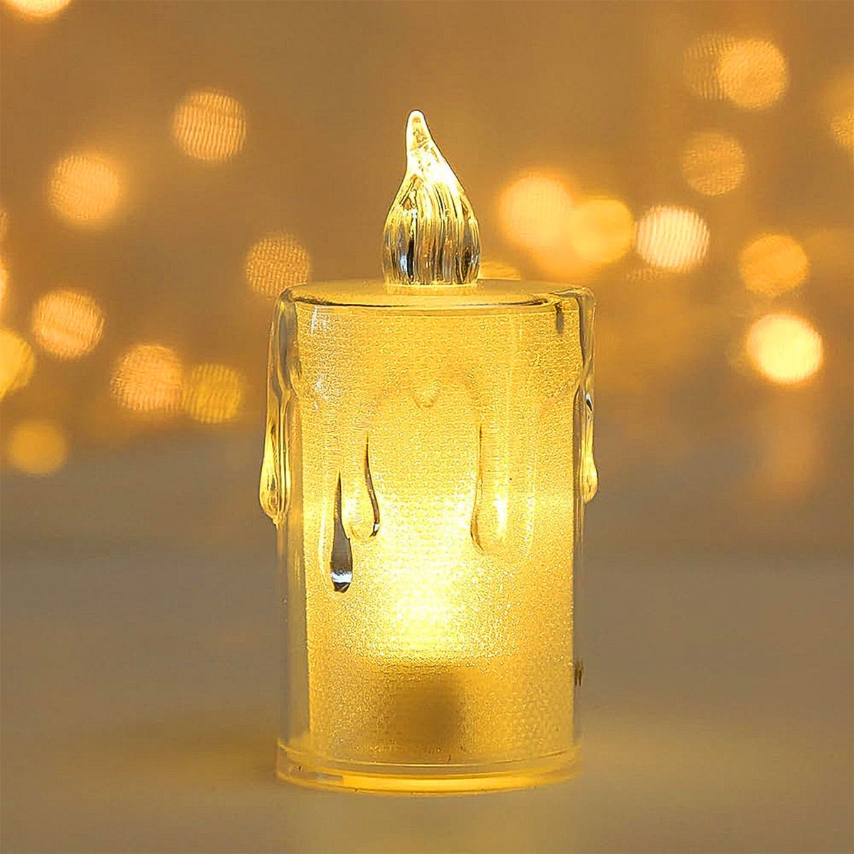 Diwali LED Candle with crystal glitter effect shimmering elegantly. Main image