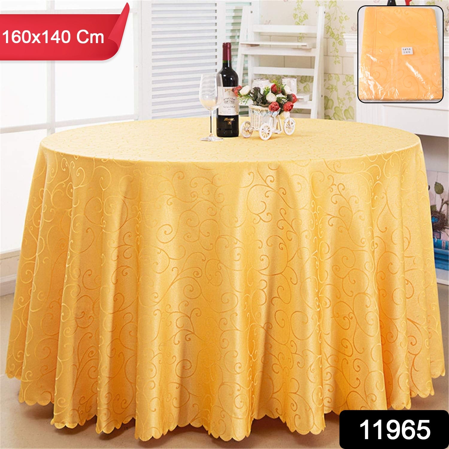 Reusable Polyester Table Cloth – Thick, Waterproof, and Washable (160×140 cm) Secondary image