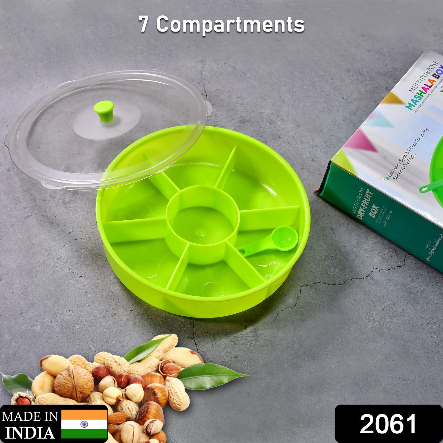 Dry Fruit & Masala Box – Airtight 7-Compartment | Tidy Table Secondary image
