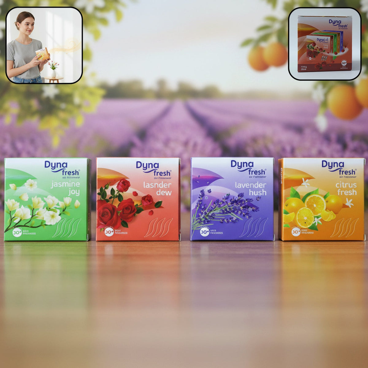 Pack of mixed fragrance air freshener blocks for home and office Main image