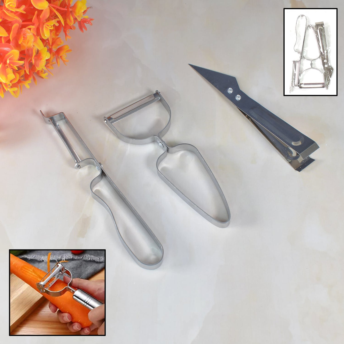 3-in-1 vegetable peeler set for peeling fruits and vegetables Main image
