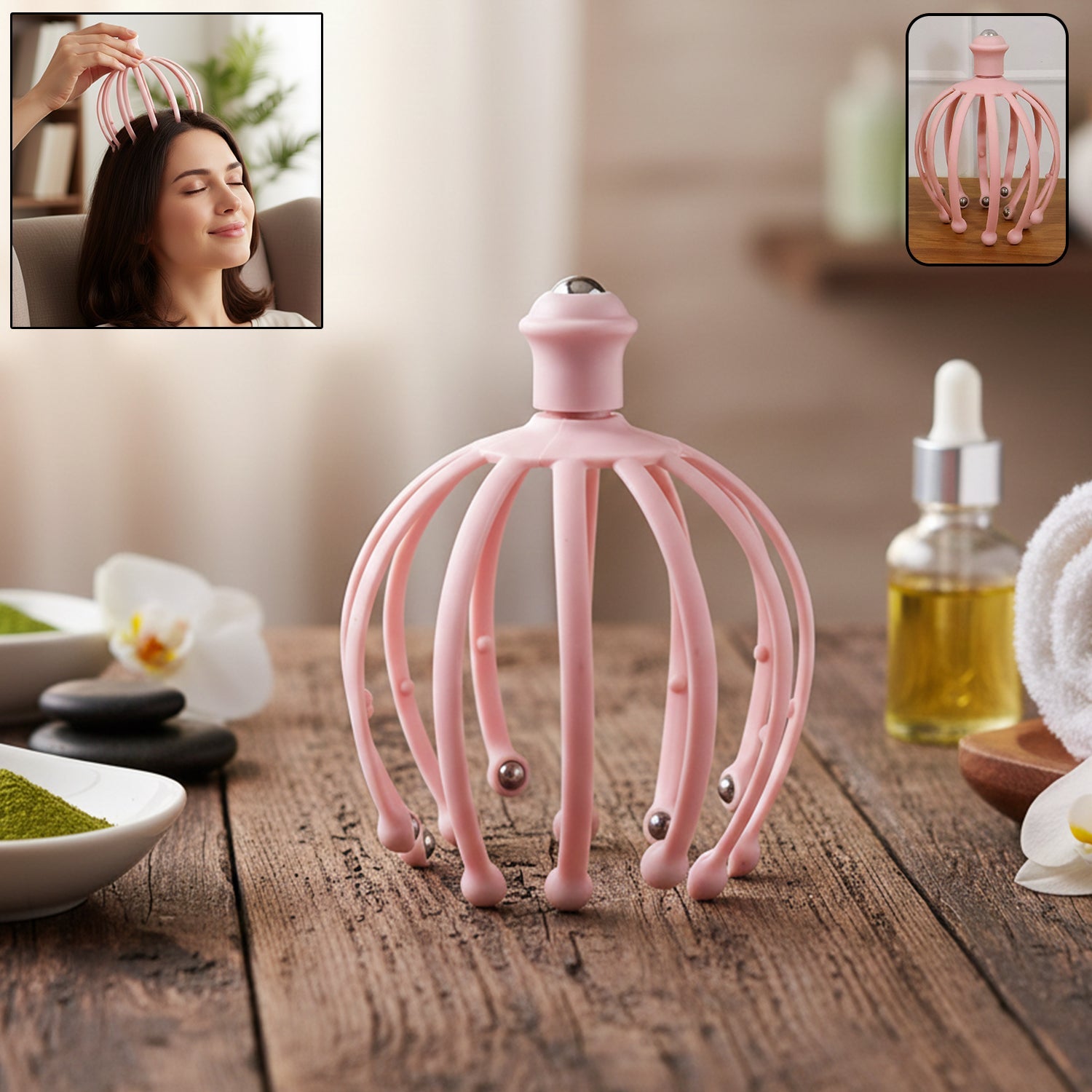 Scalp Massager – Rolling Ball Tips for Stress Relief & Relaxation Secondary image