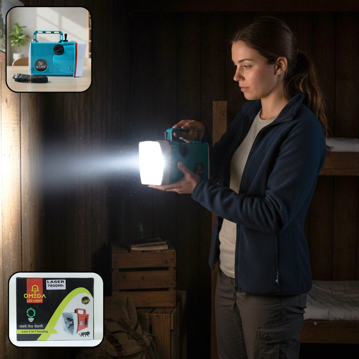 High-capacity rechargeable LED torch with long-range beam Main image