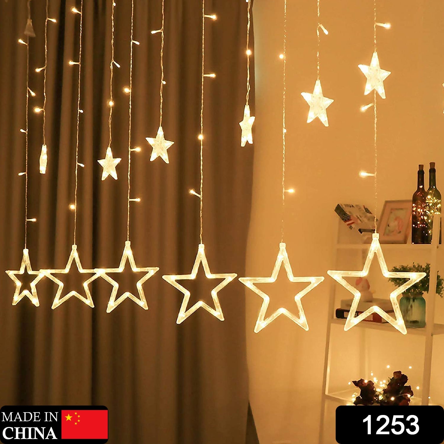 Star Curtain Lights – 12 LED Stars, 8 Flashing Modes | Indo Glow Secondary image