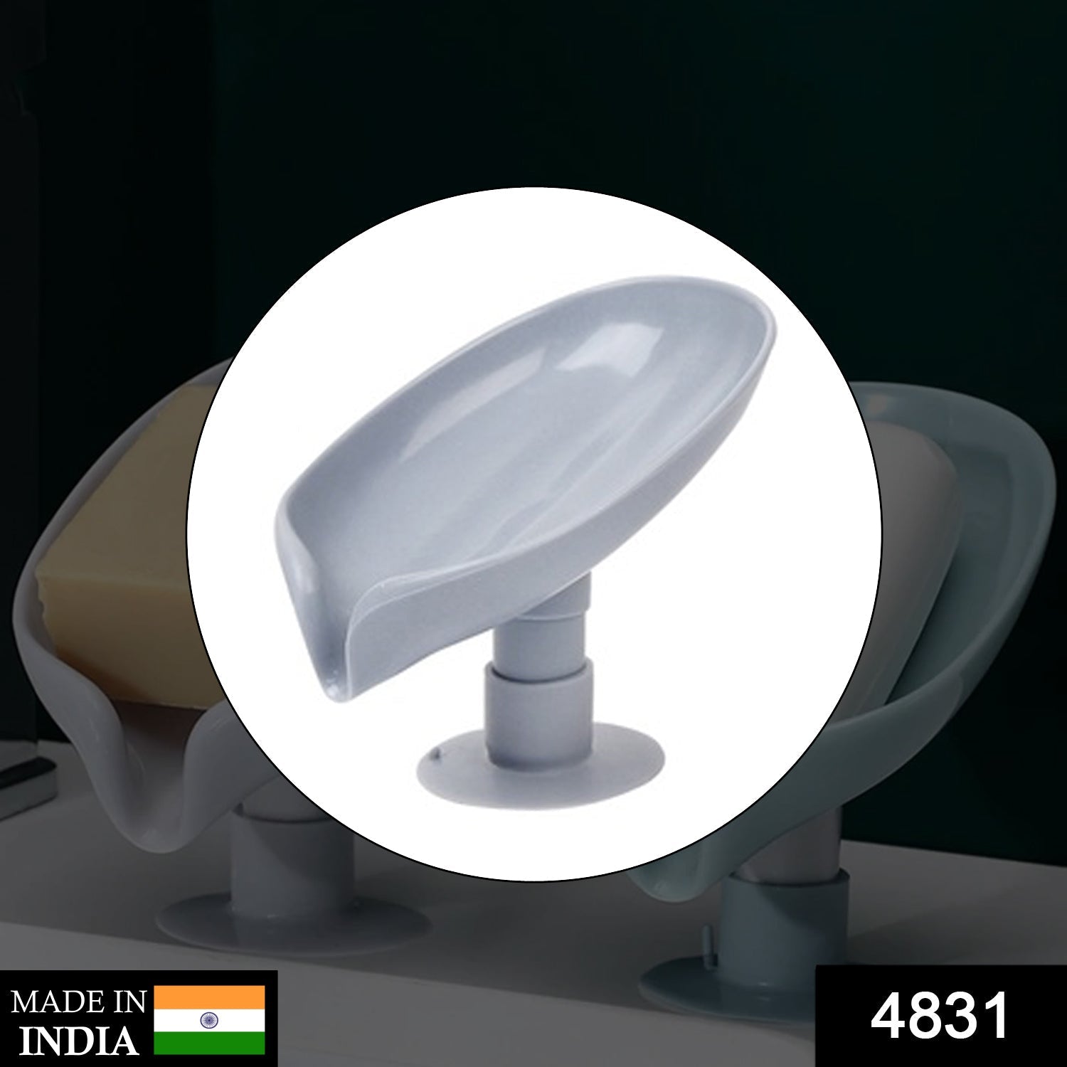 Self Draining Soap Holder – Leaf Design for Dry Soap | VelvetBubbles Secondary image