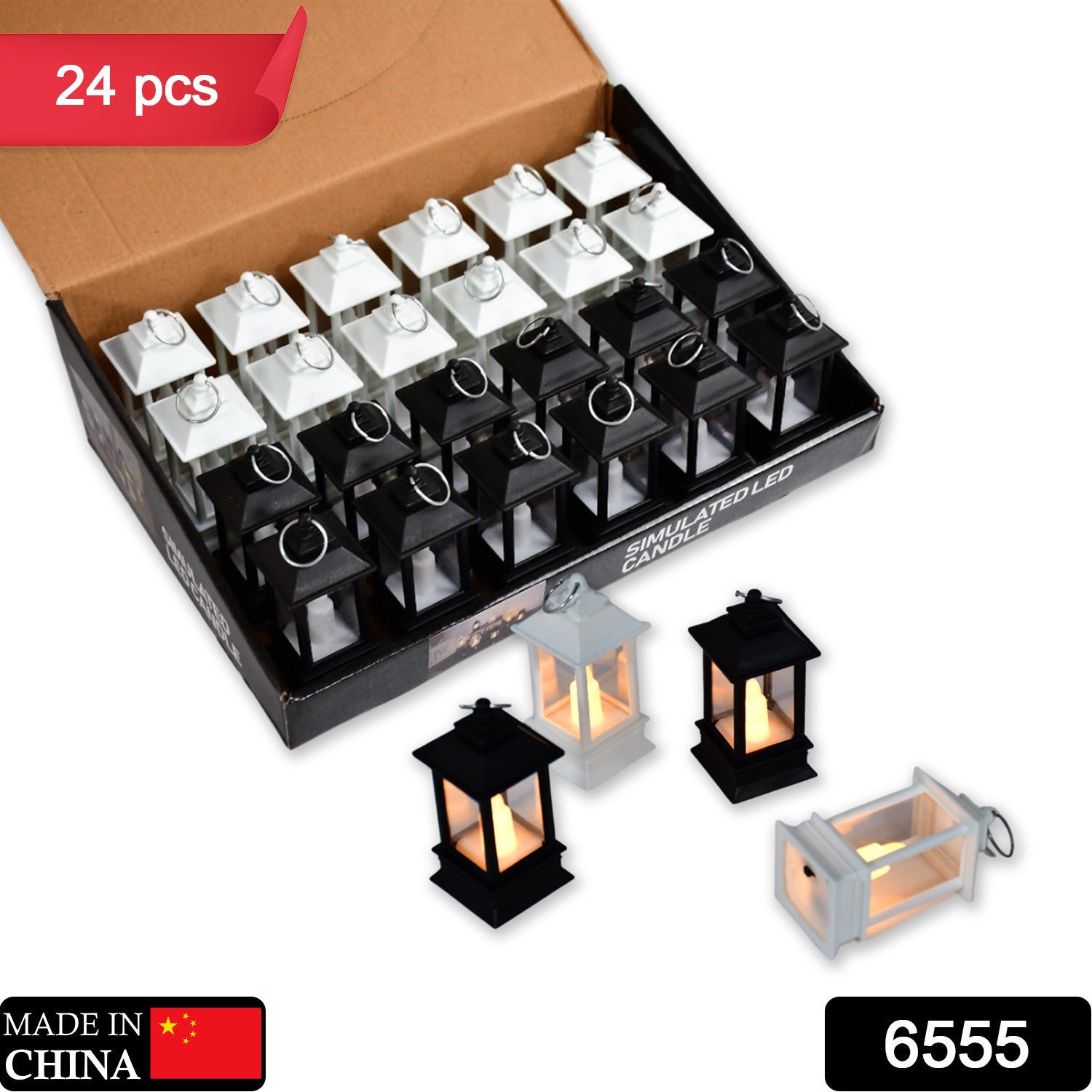 Flameless Candle Lantern – Rustic Battery Operated (24-Pack) | Indo Glow Secondary image