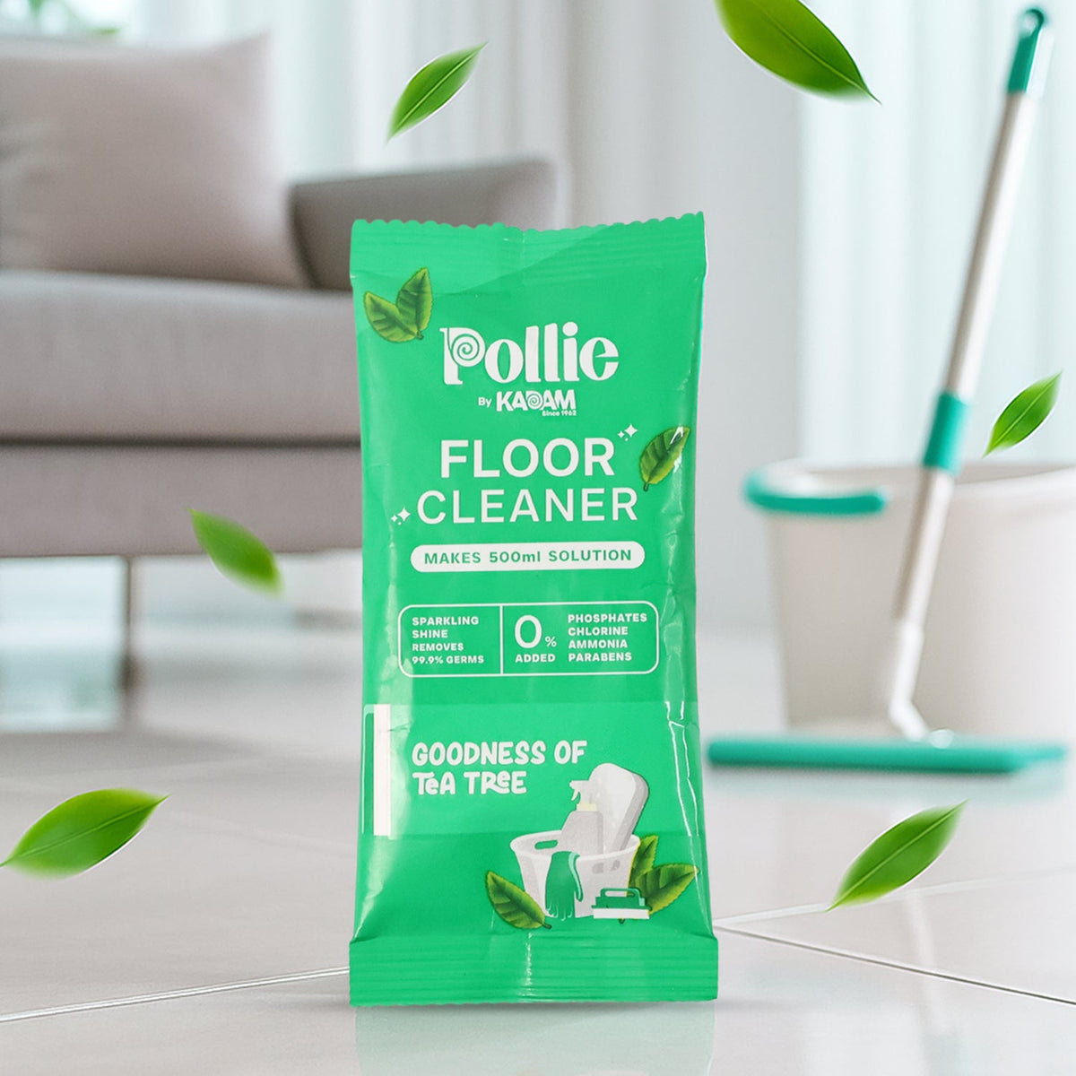 Concentrated floor cleaner sachet with refreshing tea tree fragrance Main image