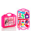 Girls' pretend Kids Makeup Set in a vibrant foldable suitcase.