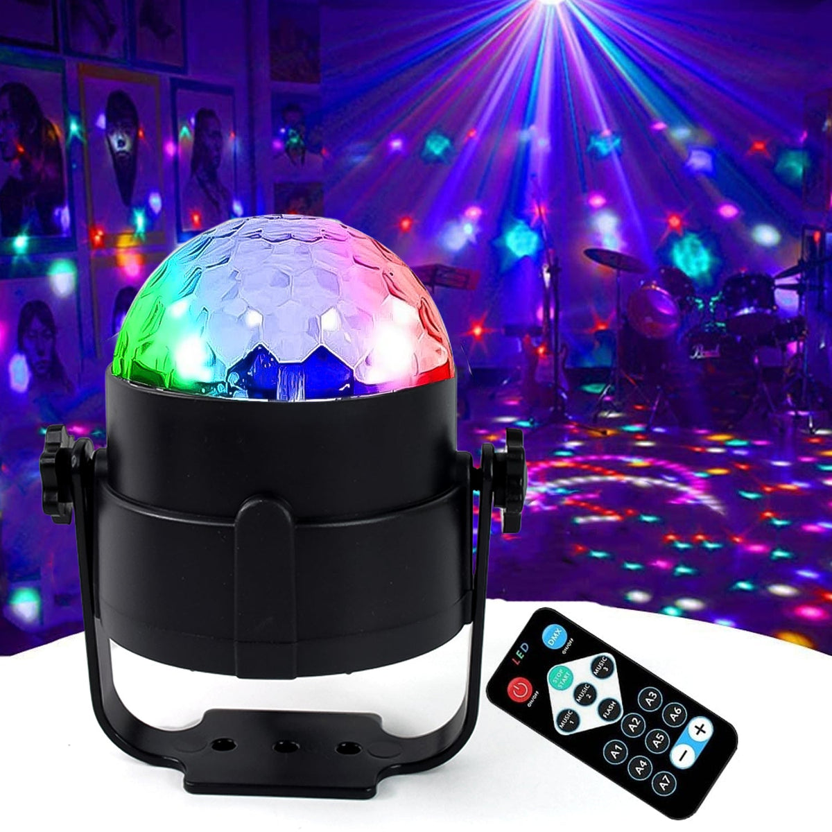 USB Disco Ball Light creating a colorful ambiance for a home party. Main image