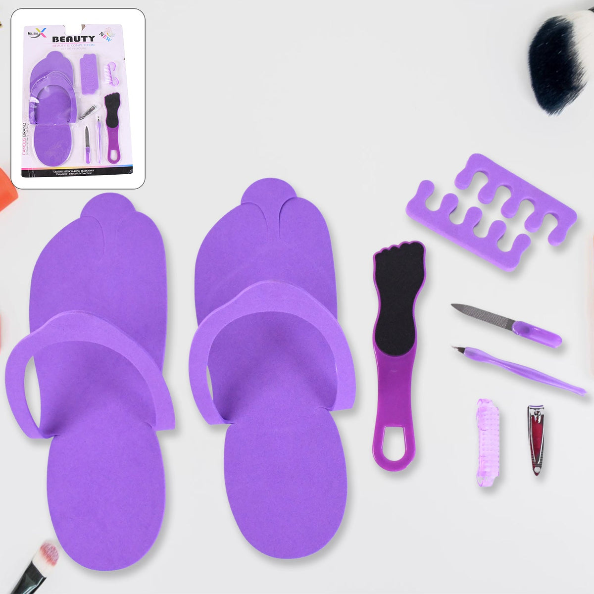 Pedicure Foot Care Kit with 9 essential grooming tools from Velvet Wellness Main image