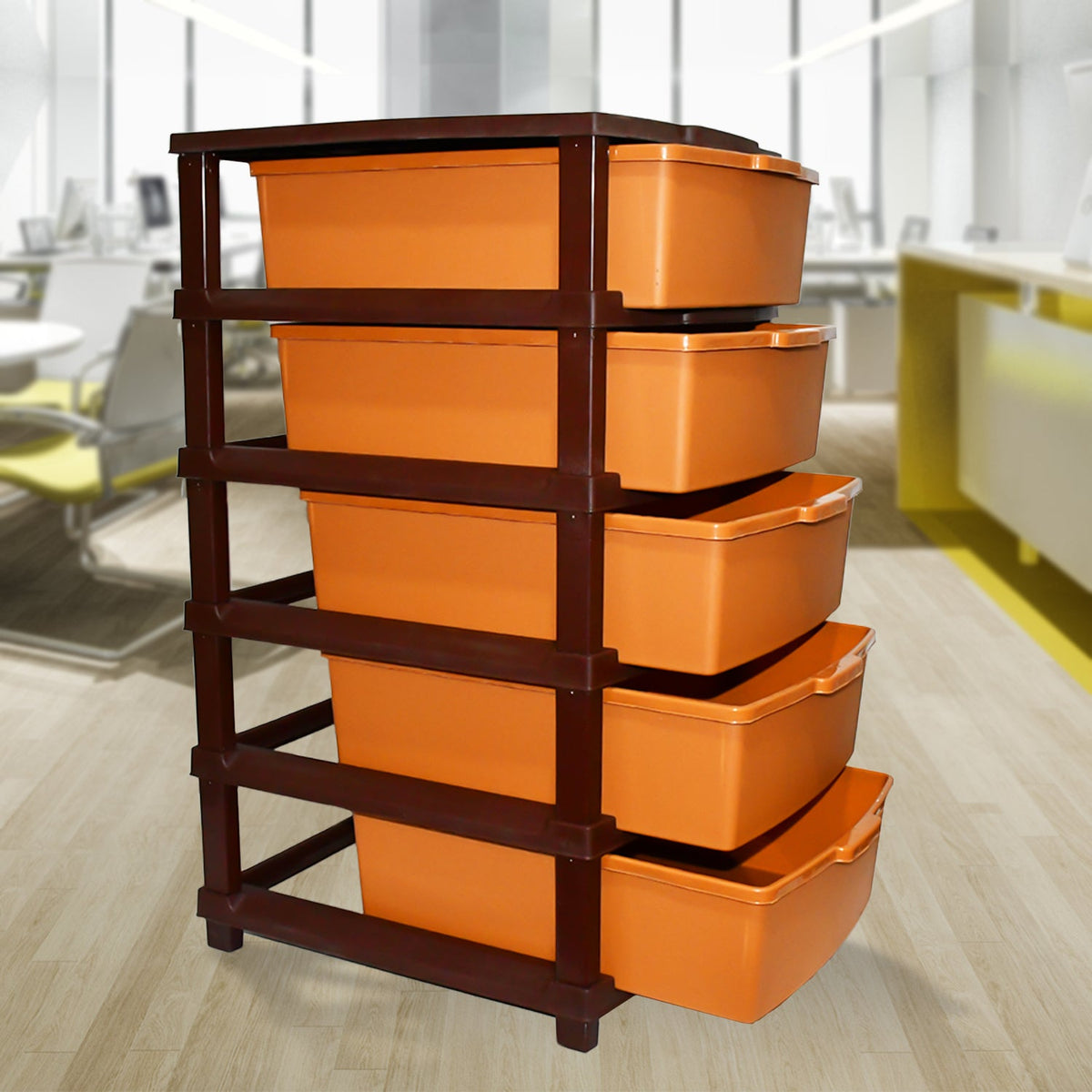 5-layer Plastic Home Storage Organizer drawer system in assorted colors Main image