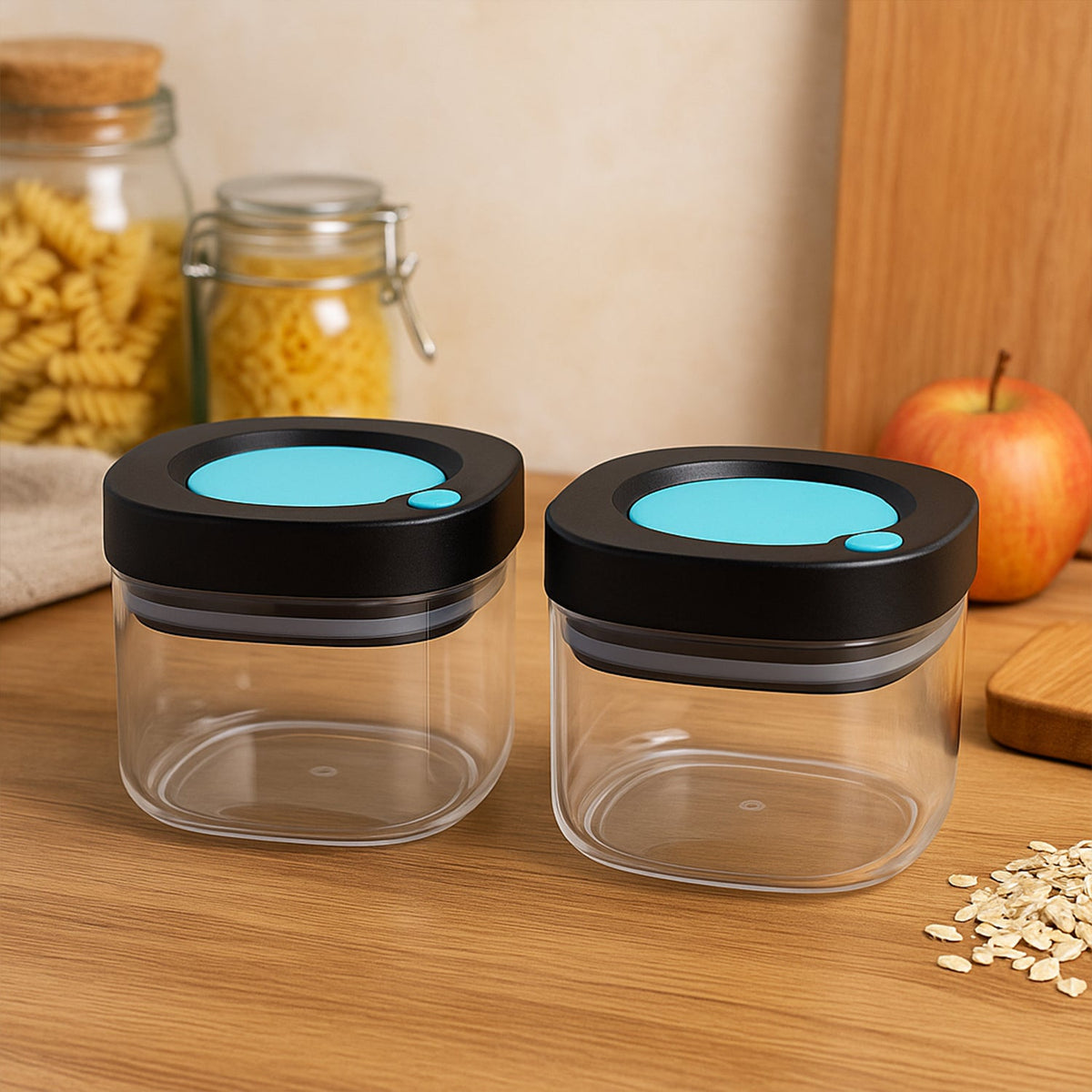 Airtight kitchen storage containers with lock lids for spices and snacks Main image