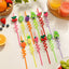 Set of 12 reusable plastic straws featuring vibrant cartoon truck designs.