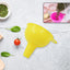 Food-grade silicone funnel for easy liquid and grain transfer in the kitchen.