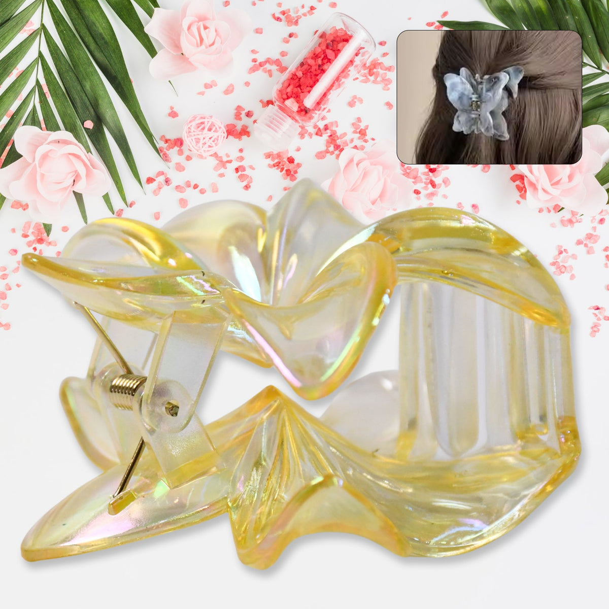Simple matte hair clamp grip holding hair securely back during face washing Main image