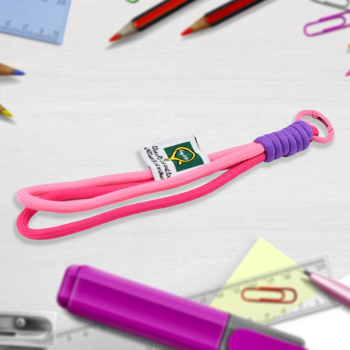 Multi-color phone wrist strap made from durable nylon, displayed clearly. Main image