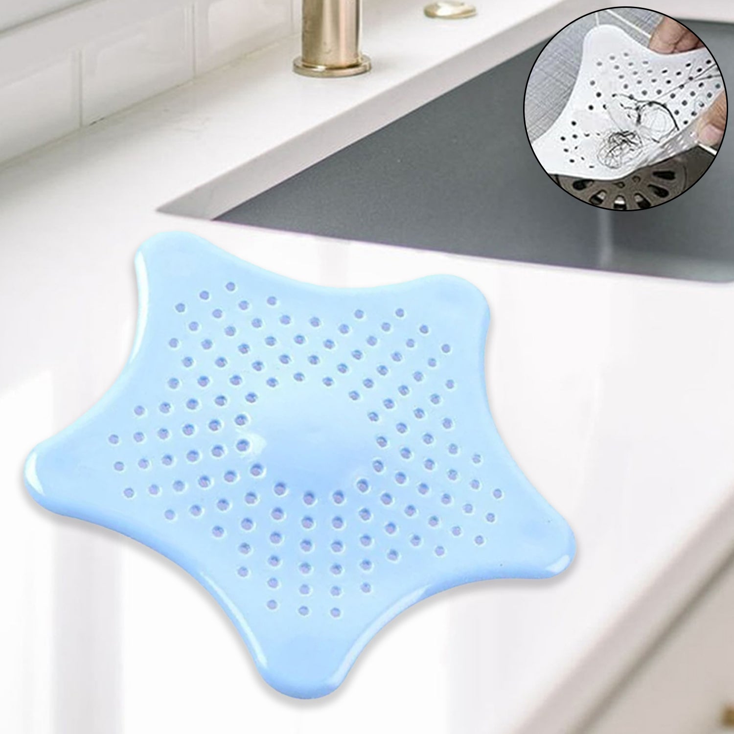 Sink Hair Catcher – Star Silicone Drain Strainer | ShineCrest Secondary image
