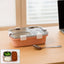 3-Compartment Lunch Box with a transparent lid and secure clips.