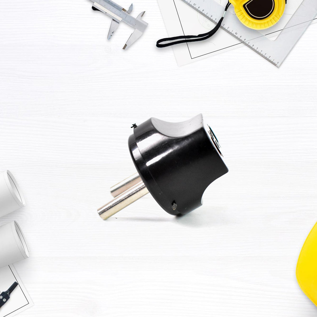 Black 2 Pin Plug Adapter converting universal plug to Indian socket Main image