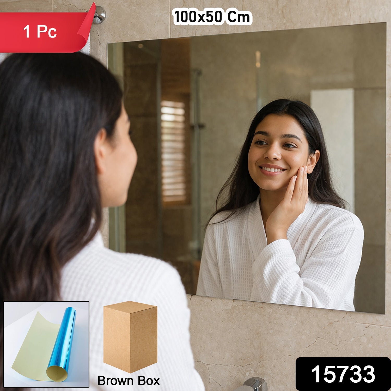 Self Adhesive Wall Mirror Sheet – Unbreakable & Easy to Install Secondary image